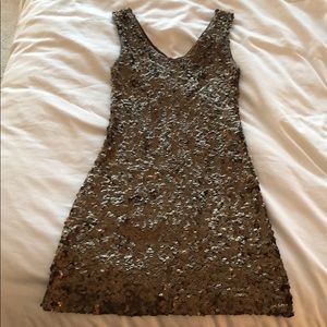 Gold sequined cocktail dress for sale!